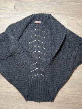 Twenty One Dark Charcoal Open-Front Knit Shrug Cardigan